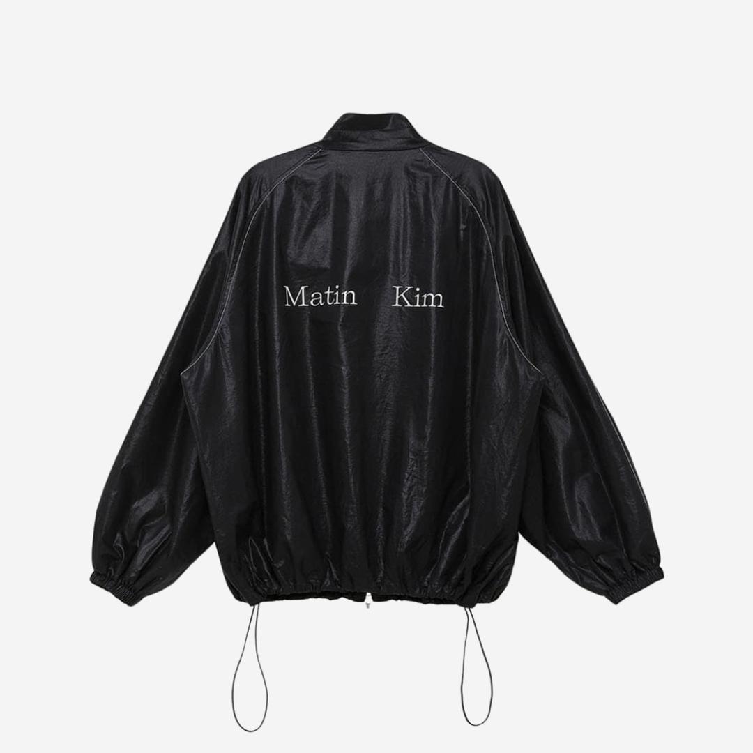 (W) Matin Kim Logo Coating Jumper Black