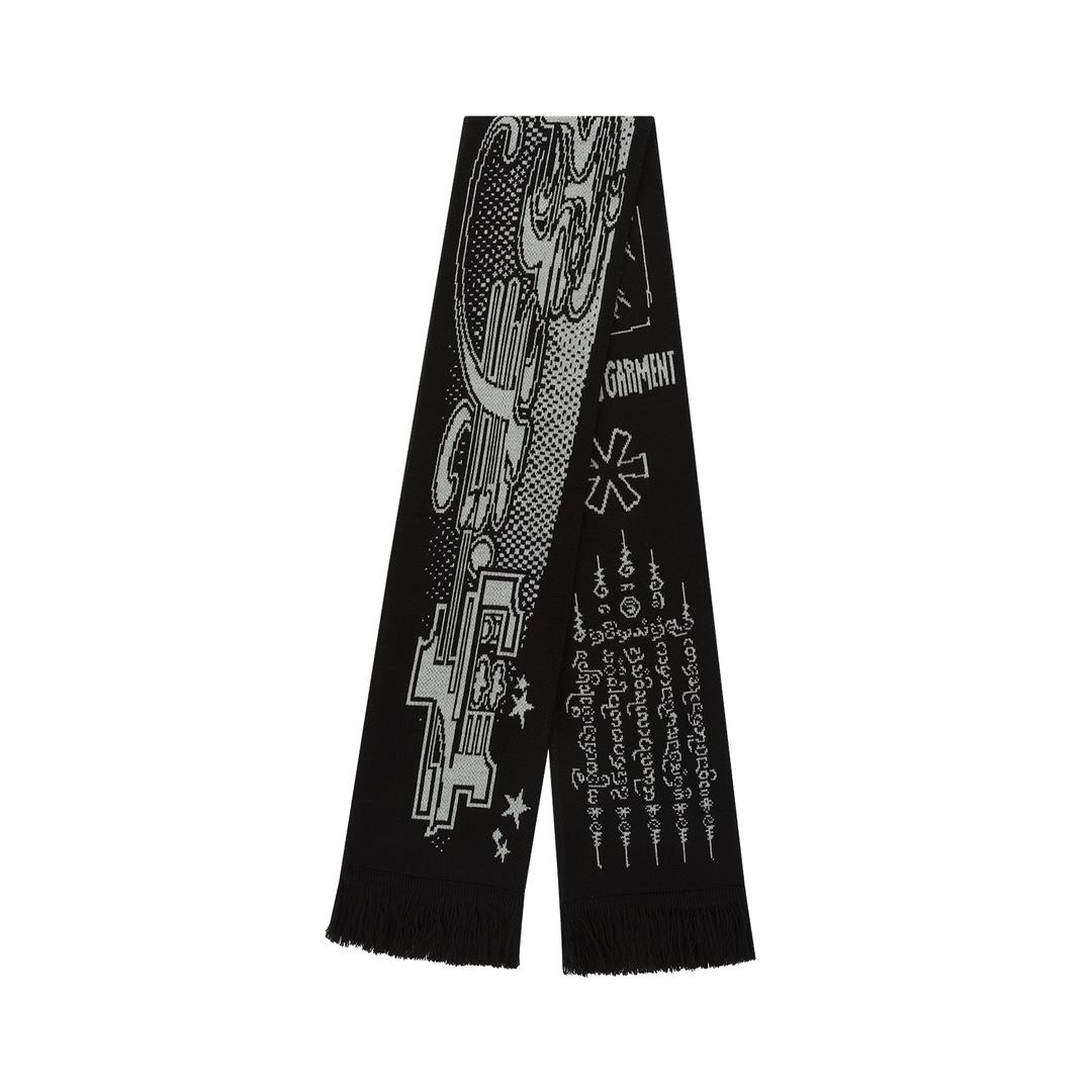 Jacquard Knit Scarf Black