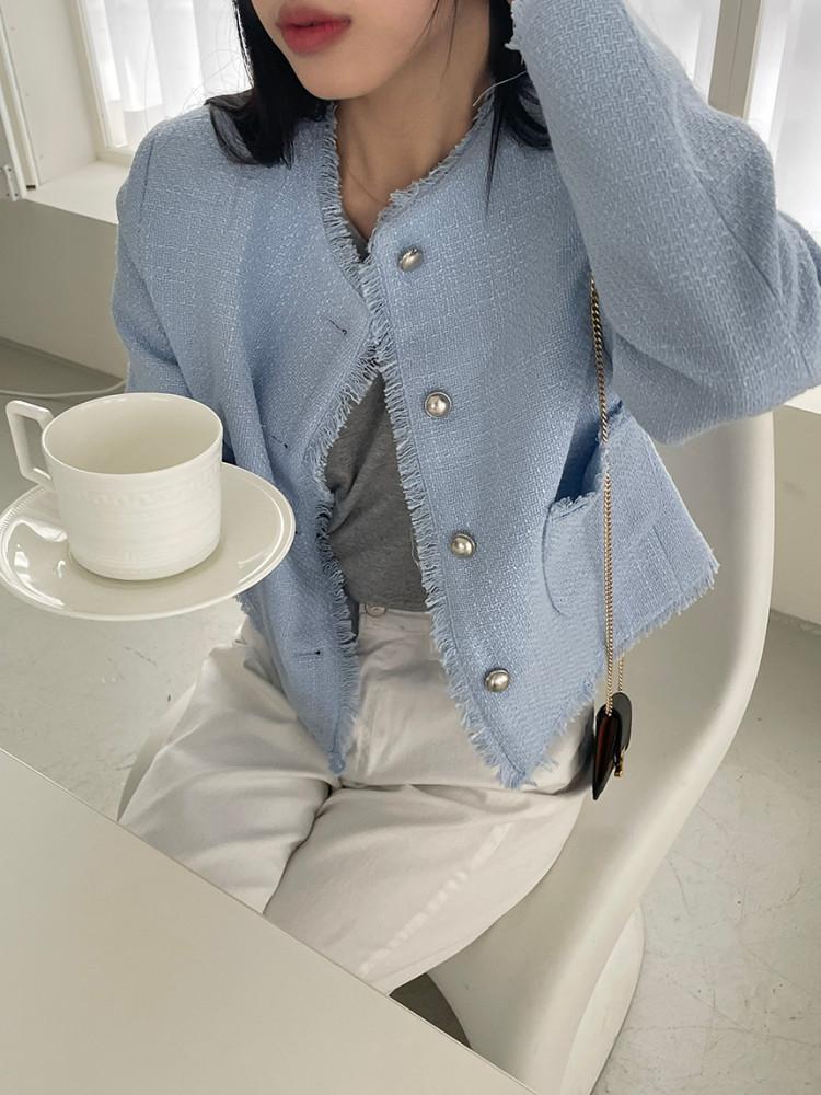 [당일]머벨 수술 트위드 자켓 2col