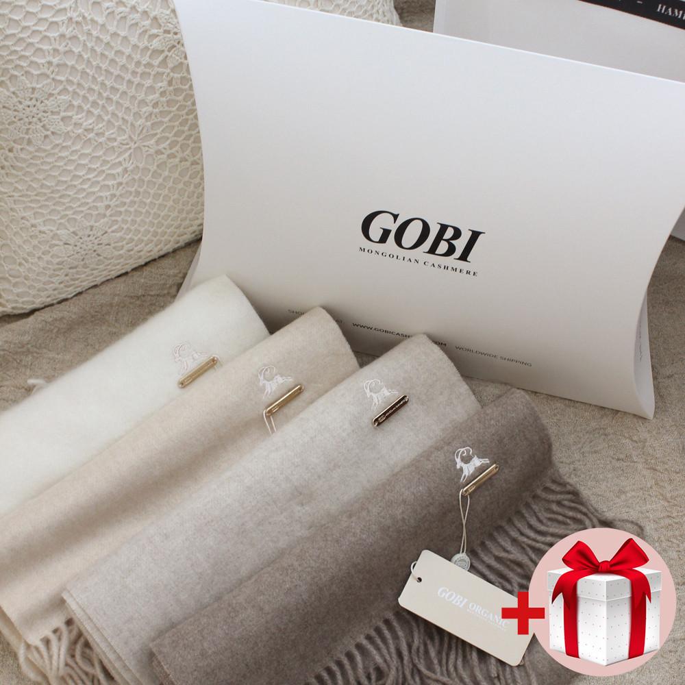 GOBI 고비 캐시미어 오가닉 산양자수 머플러(금장 산양)/몽골캐시미어100 남자 여자 목도리 커플 크리스마스 선물