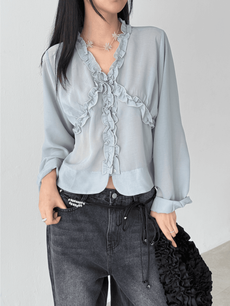 eline frilly blouse (3color)