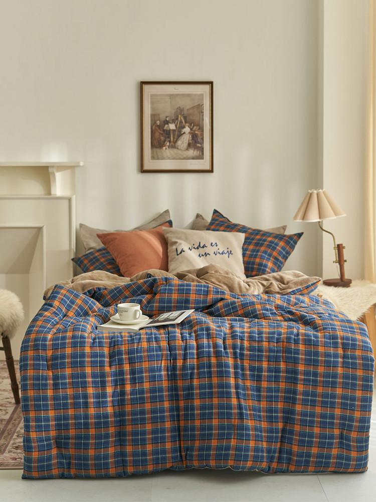 따뜻한 멀티 체크 극세사 차렵이불