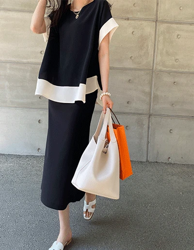 [ made 55~77 ]  헤이즈 배색 블라