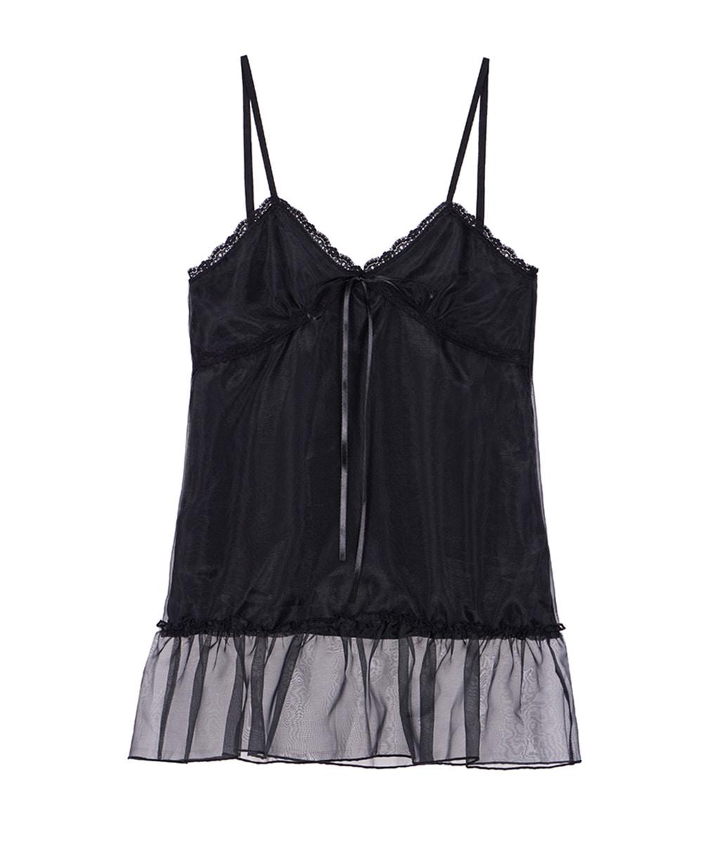 Sheer Layered Mini Dress [Black]