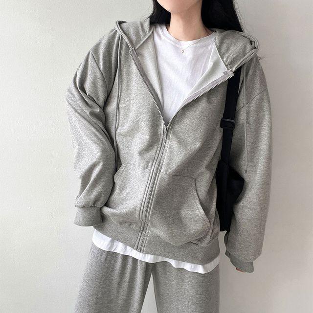 [3color/간절기필수템!] 데일리 오버핏 박시핏 긴팔 후드집업