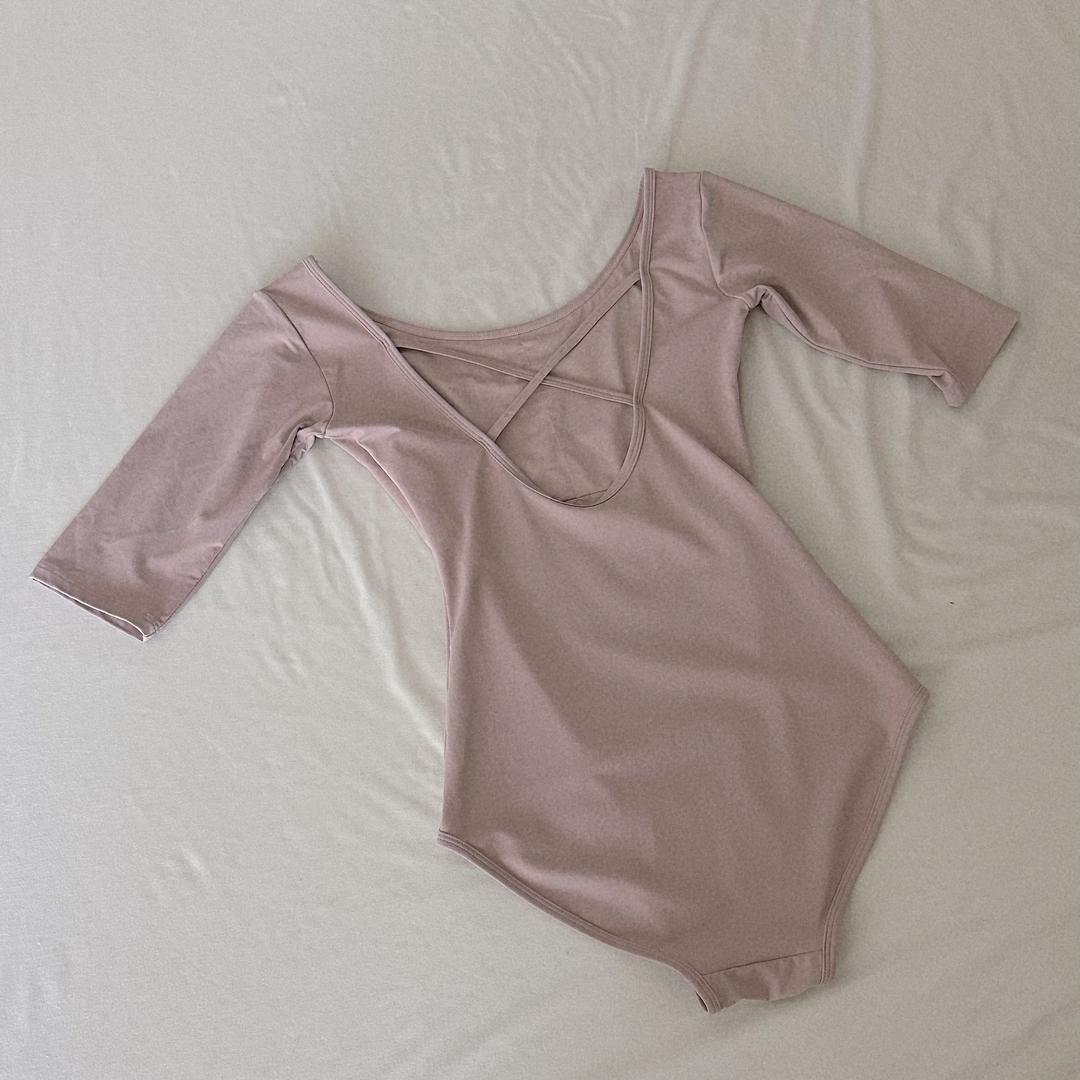 메리제인 5부 레오타드 로즈베이지