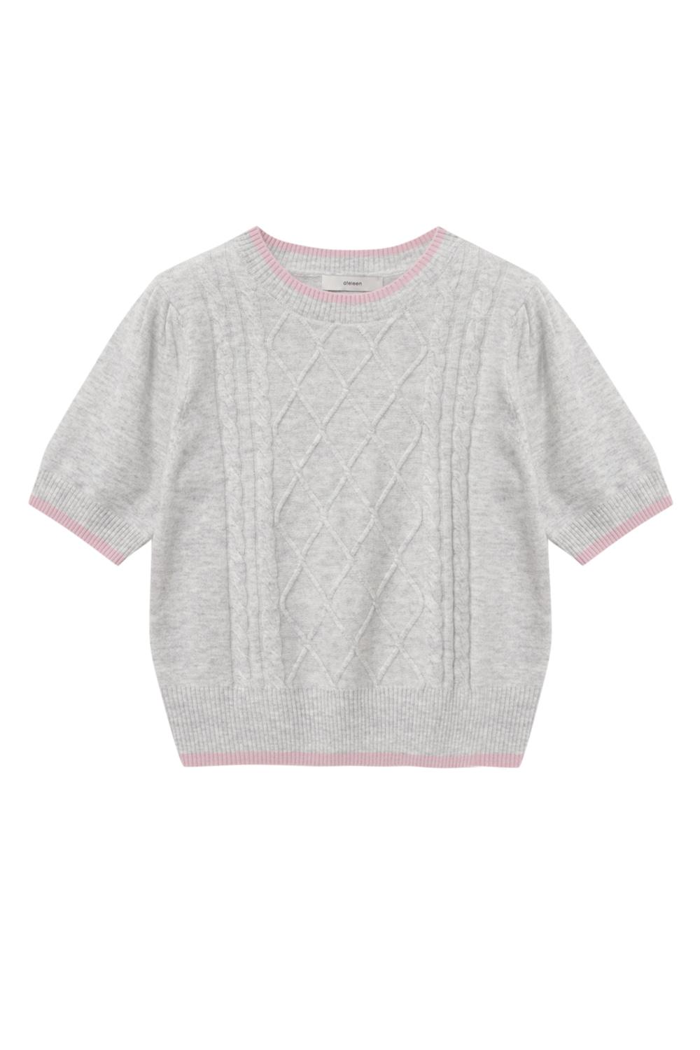 Two Tone Top Short Sleeve (Gray)