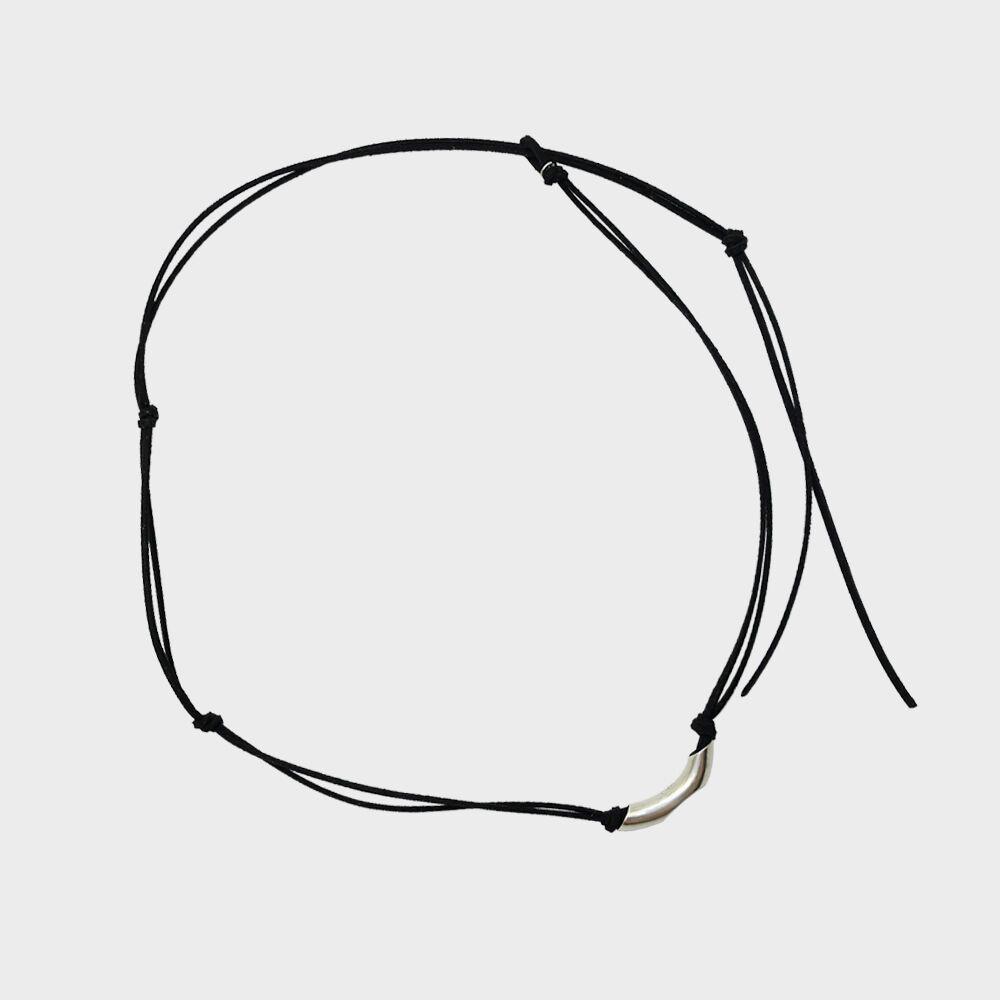 Black suede LOWL pendant necklace