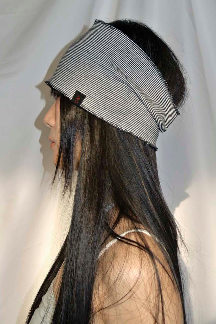 STRIPE HAIR BAND / BLACK
