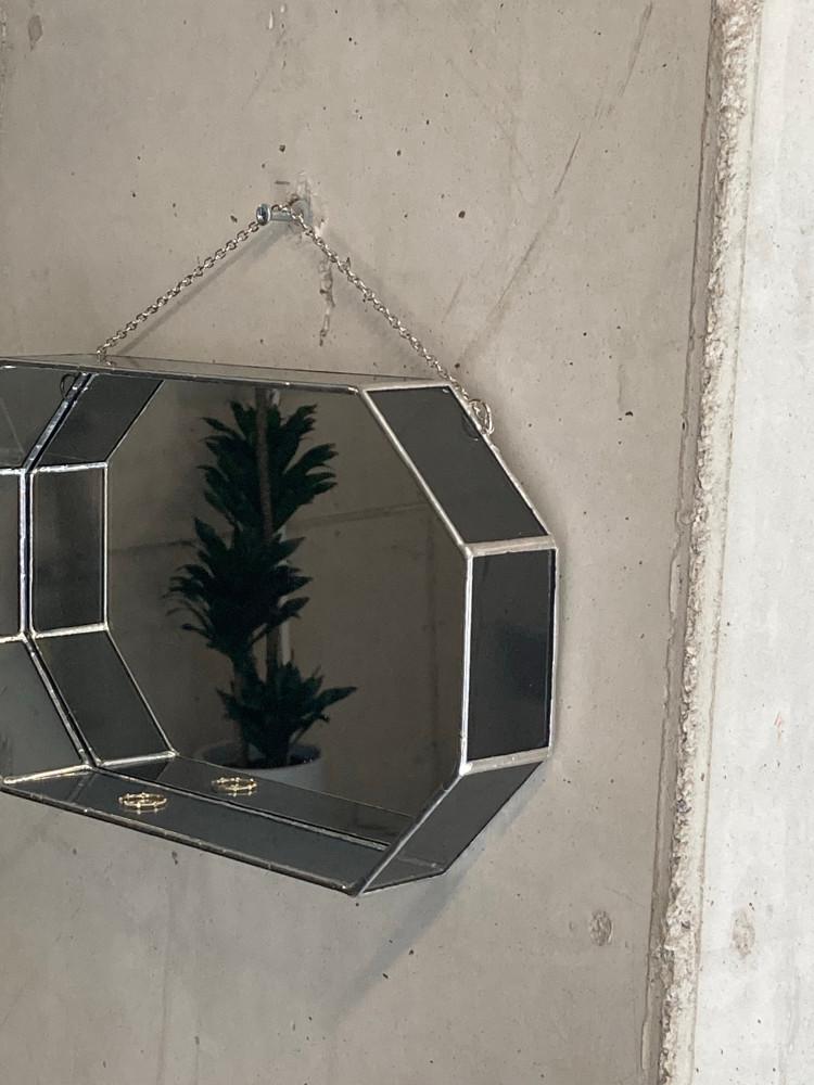팔각 유리 인테리어벽거울 선반거울 입체 거울제작
