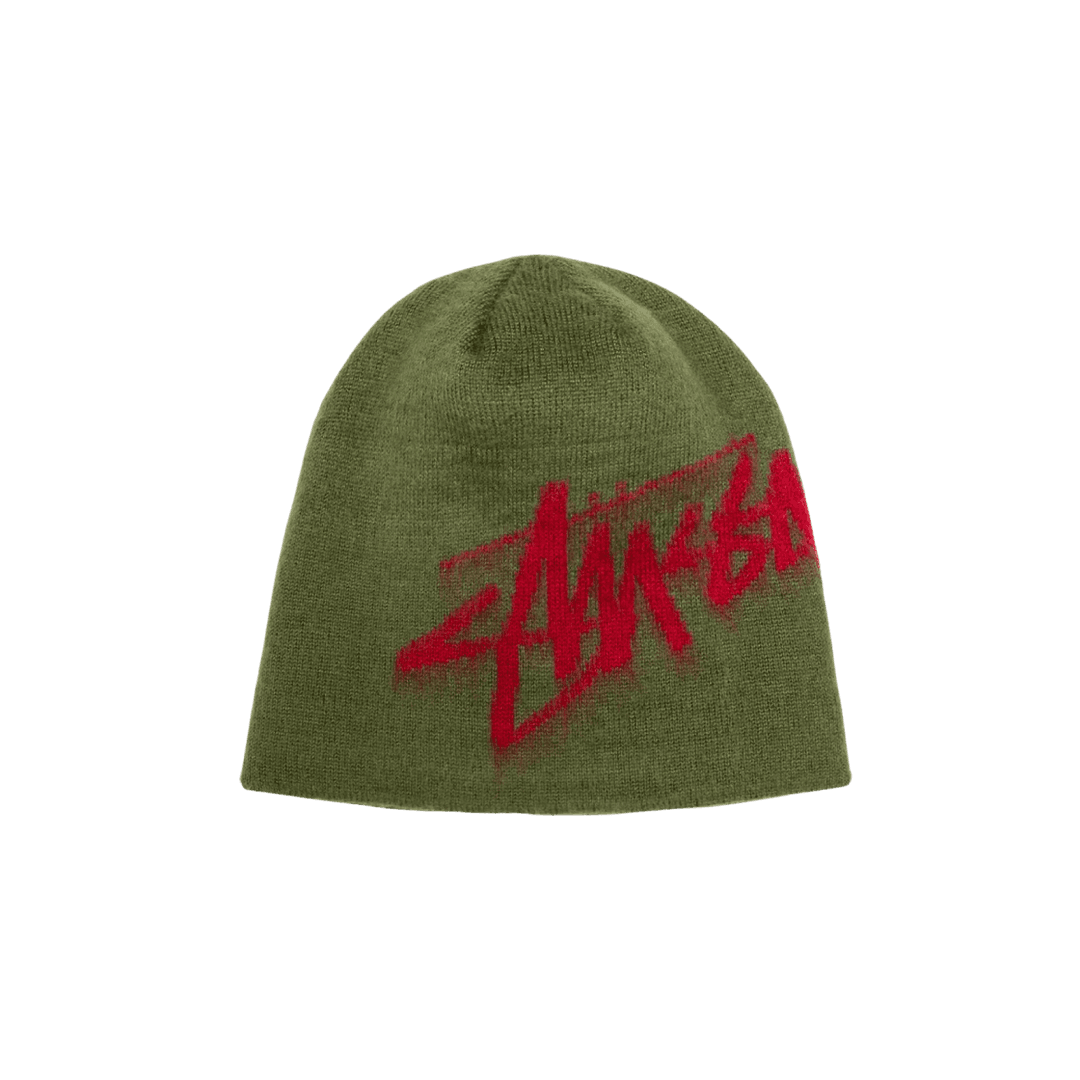 Stussy Brushed Out Stock Skullcap Beanie Army