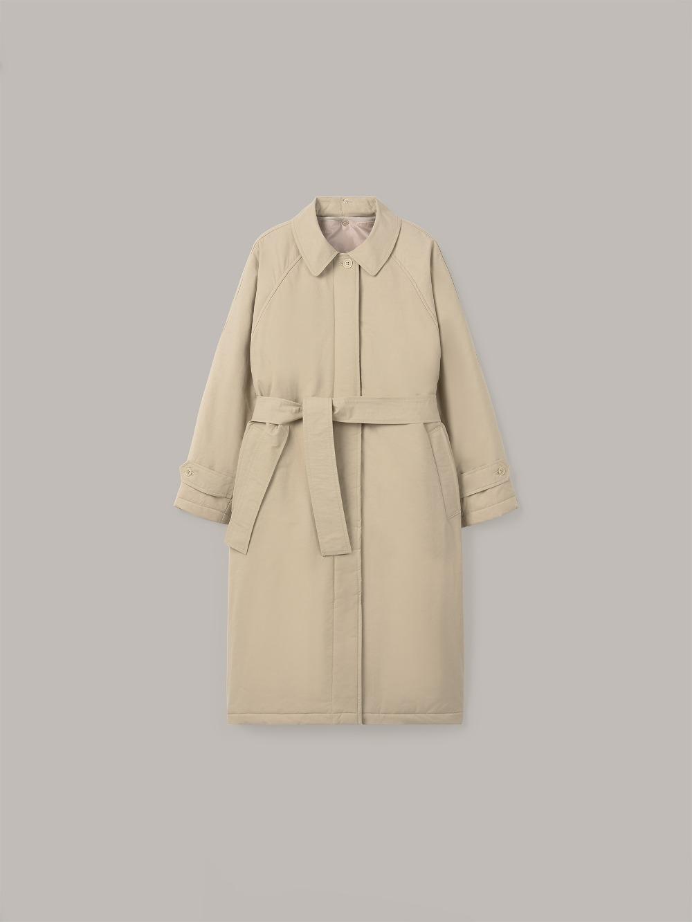 Fleece lining padded coat (Beige)