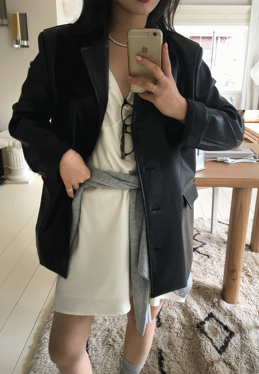 [가을신상] 템베 싱글 레더 자켓 3color