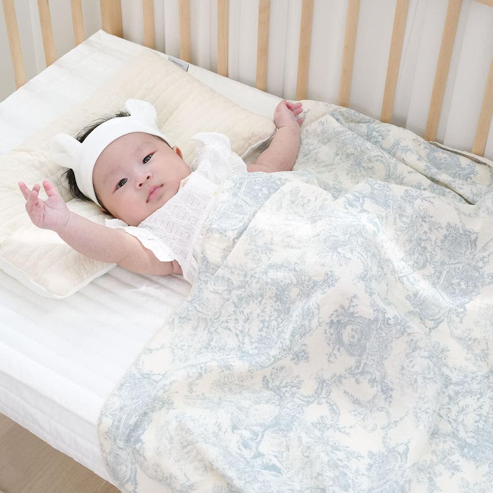 이몽 뜨왈드주이 순면 이중거즈 블랭킷 단품 S(90x70cm) 블루 단품 신생아 아기 유아 이불 사계절 담요