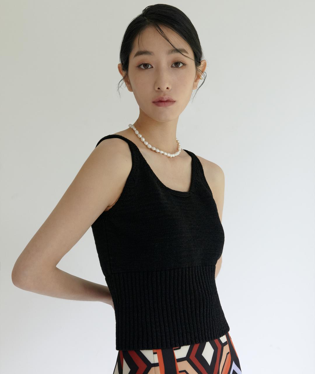 [TWIGGY] Paper Yarn Sleeveless Knit Top (3color)
