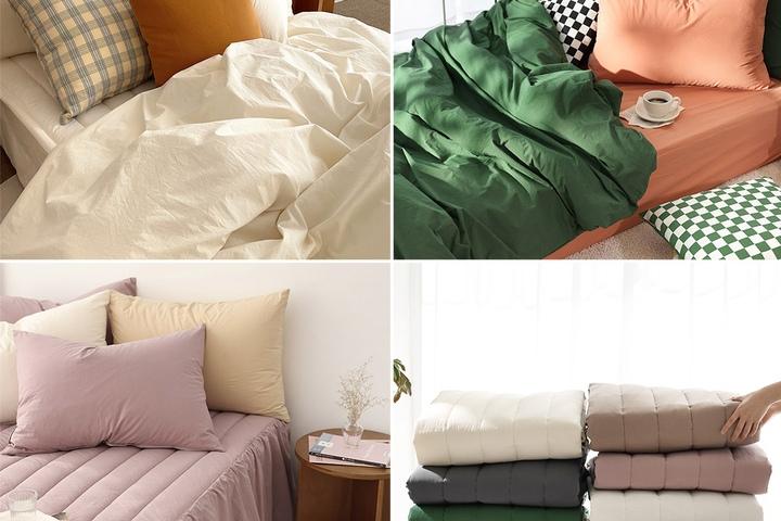 호텔식 코튼 이불커버/패드/매트커버/베개커버 세트(SS/Q) 모음