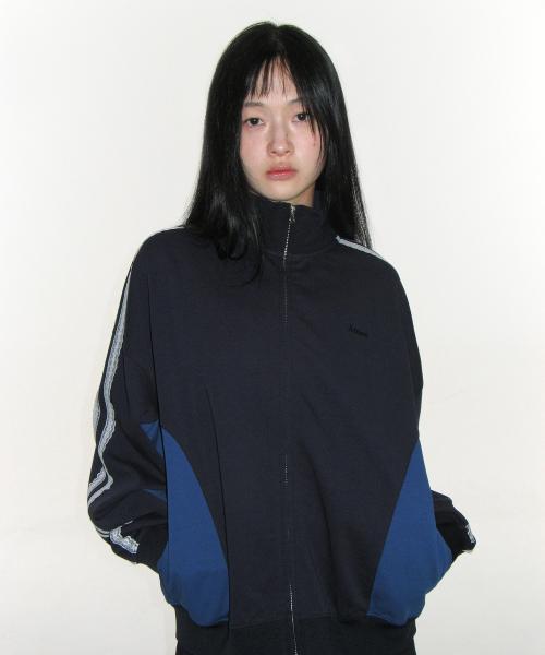 LACE TRACK ZIP-UP NAVY
