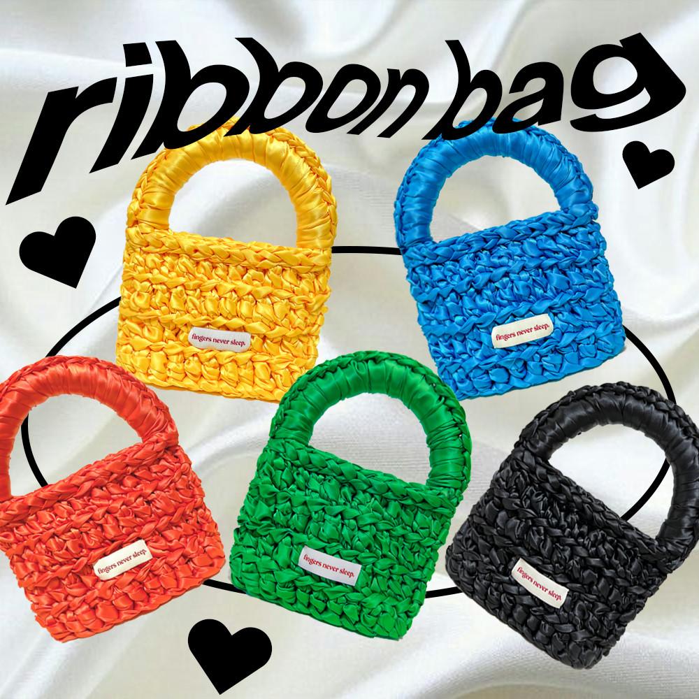 [DIY] 🧁아이싱 리본백🎀(+라벨2장) 뜨개질 코바늘 가방 패키지 리본백 취미 키트