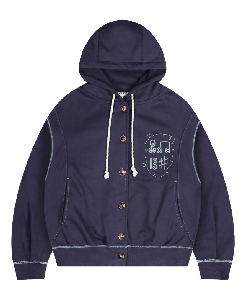 WXJ021 클레프 스웻 후드 자켓 (NAVY)