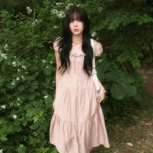 [추천/ 문의 폭주] 빈티지 핀턱 콩 원피스 (2color)