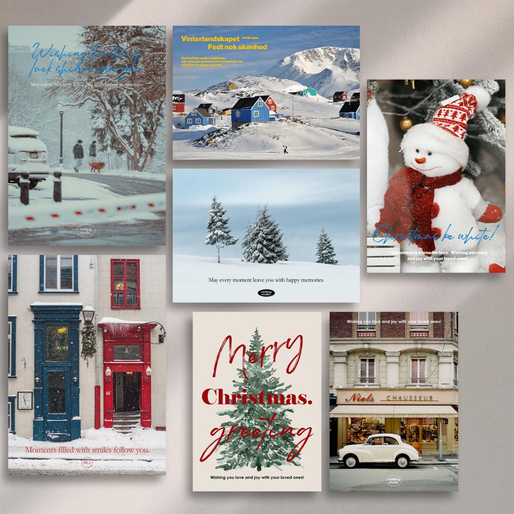 윈터 원더랜드 크리스마스 겨울 인테리어 액자 포스터 63종