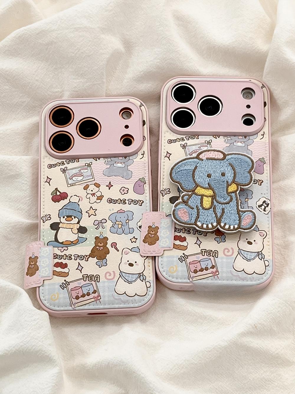 심플한 레터링 캐릭터 아이폰 17 프로 맥스 거치대 케이스