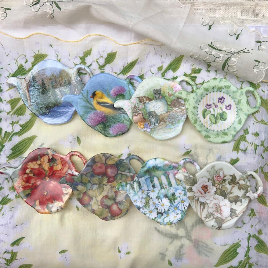 Vintage Melamine Teapot-Shaped Teabag Holders (8 types)