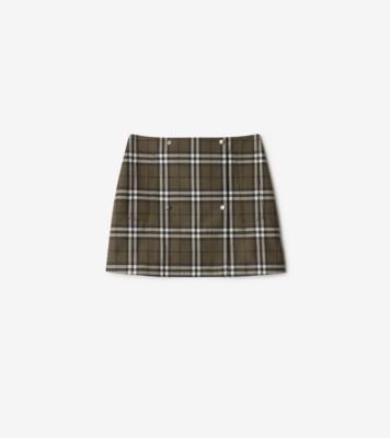 체크 본딩 울 트렌치 미니 스커트 (슈럽/유) - 여성, 기능성 | 공식 Burberry®