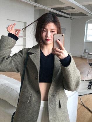 Balloon Sleeve Wool Blend Jacket NW2XWJA21