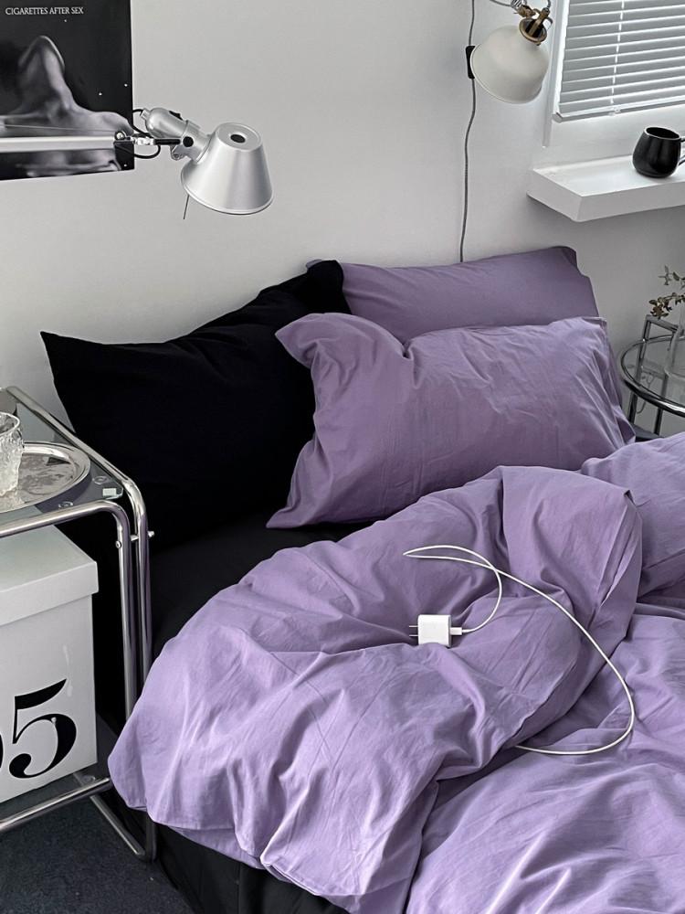 유니크 이불 배게커버 블랙 퍼플 싱글 슈퍼싱글 퀸 킹 원룸침실 커버