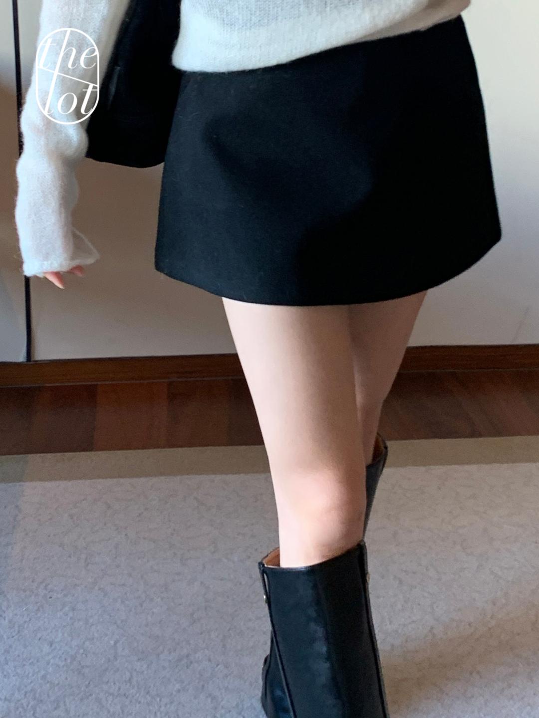 더롯 (일부당일) [miel] 미엘 캐린 울 미니 스커트 치마 (3color) A라인/하객룩/출근룩/데이트룩/데일리룩