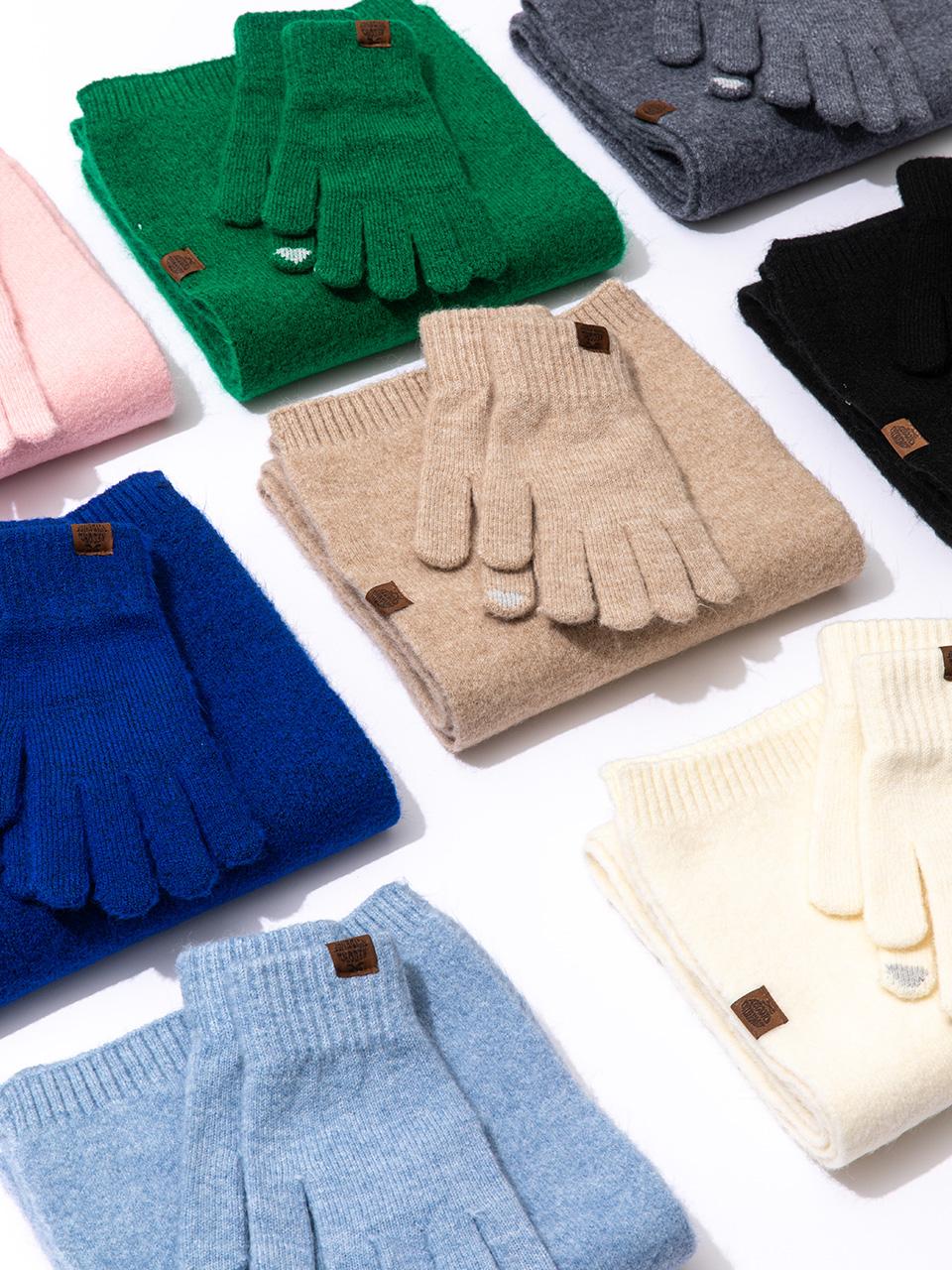 리끌로우 [한파준비 ❄️] CANDY 장갑 목도리 머플러 세트 8종 택1 파스텔 컬러 솜사탕