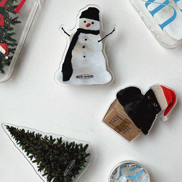 [기간할인]winter holiday 투명 스마트톡 (아크릴톡/레진반구톡)