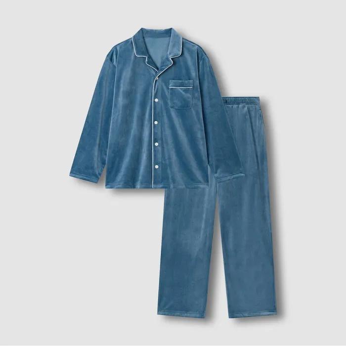 [JAJU/자주] 남 밍크 플리스 파자마 세트_틸블루