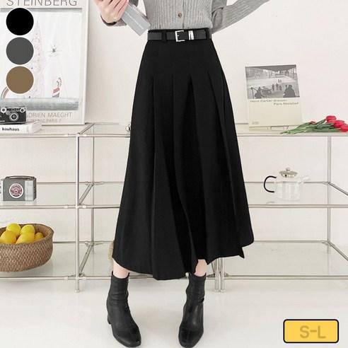 가비진 플리츠 A라인 벨트세트!! 롱스커트 치마 3color 편안한 데일리 주름 롱스커트 주름치마 - 스커트/치마 | 쿠팡