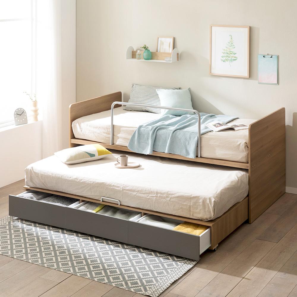 장인가구 피터 2단 슬라이딩 수납침대