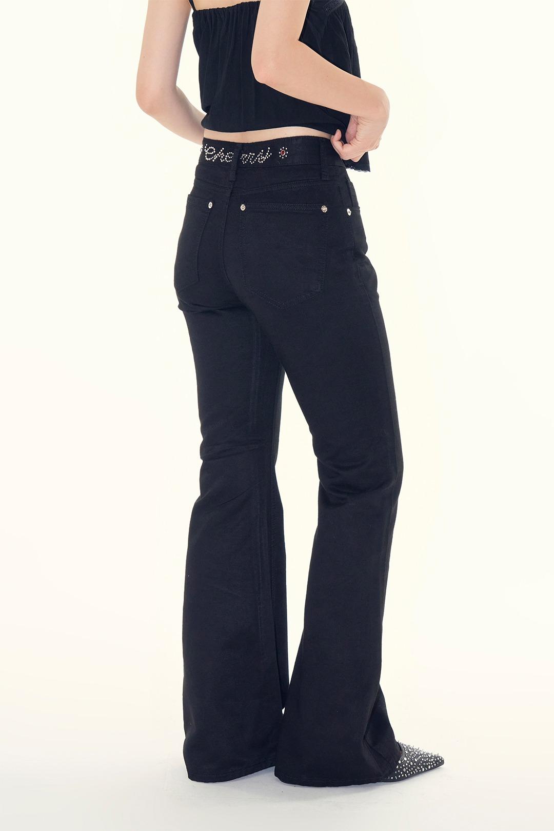 체리 스톤 로우라이즈 부츠컷 팬츠