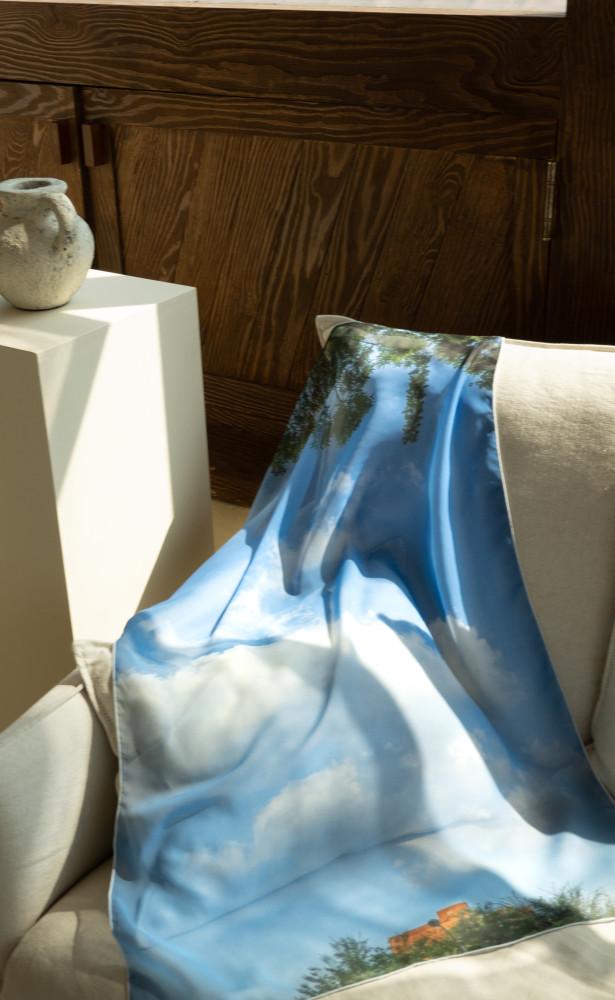 푸릇한 어느 여름 쉬폰/새틴 패브릭포스터 홈카페 홈오피스 인테리어 제품촬영 소품