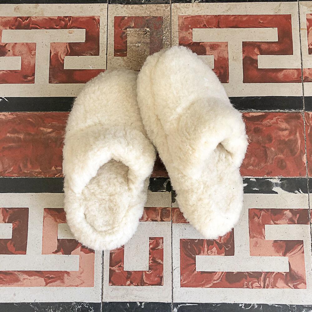 [Filles du Ciel] 양털 실내용 슬리퍼-아이보리 FRENCH HOUSE SLIPPER-IVORY