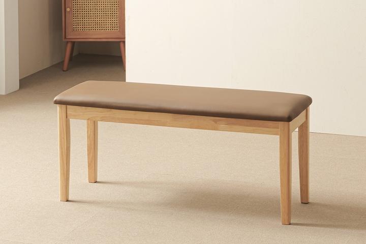 루아 고무나무 원목 2인 방석 벤치 식탁 의자