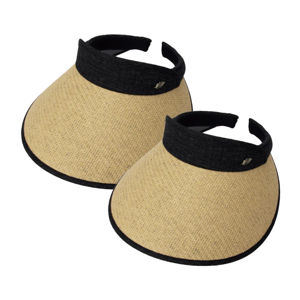 1+1 내추럴 라탄 썬캡 여성 여름 밀짚모자