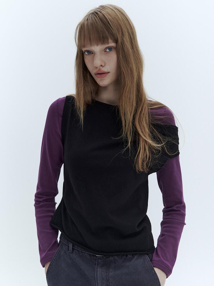 울 슬리브리스 탑_BLACK