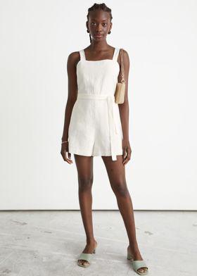 슬리브리스 리넨 롬퍼