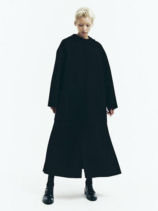 핸드메이드 후드 맥시 코트 JTCT2110040BK