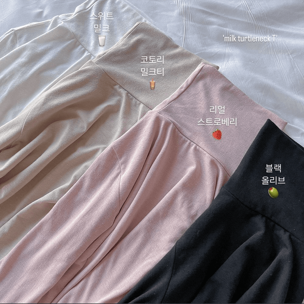 [Enamo] Milk turtleneck Tee