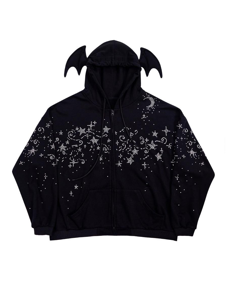 STARRY NIGHT HOODIE - BLACK / S