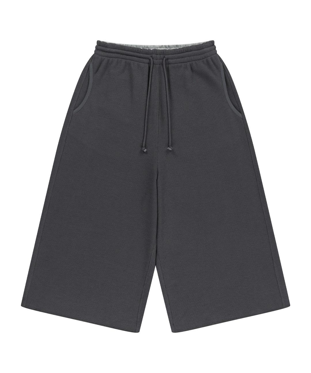 038 WAFFLE CAPRI PANTS CHARCOAL