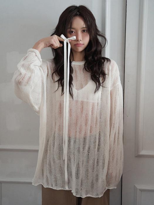 [단독]25SS tigee see-through knit  t-shirt