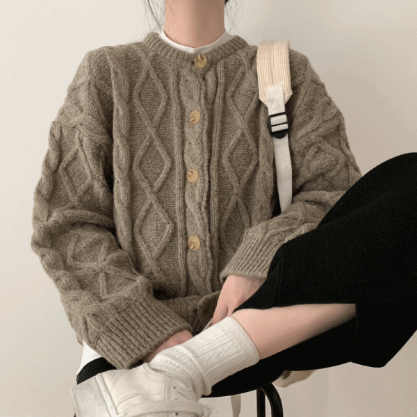 젤라또 꽈배기라운드가디건 [7color]