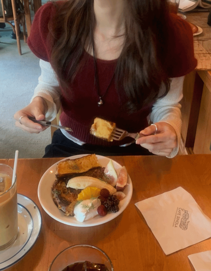 오브위 제나 knt - 앙고라 반팔 니트 레이어드 니트 연말룩 3color